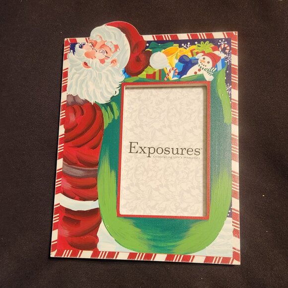 Exposure's Hand Painted Christmas 2020 VERTICAL Santa Picture Frame 6"x4" photo - Picture 4 of 6